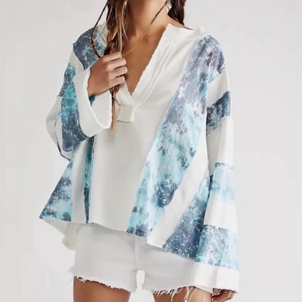 Free People We The Free Tidal Wave Tee Tunic Top NEW oversized